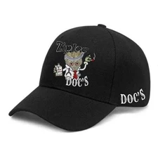 ZipLoc Doc's Adjustable Cotton Baseball Caps Dad Hat Ball Cap Polo Style - Black