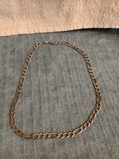 Solid 925 Sterling Silver Figaro UNISEX Chain Necklace ITALY 20 In. 34.1 G.