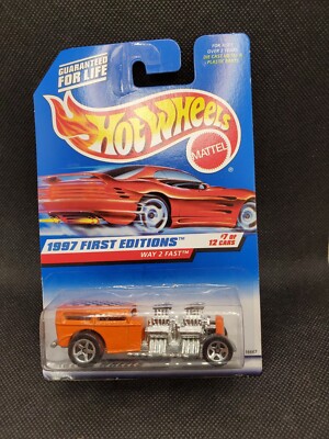 Hot Wheels #514 First Editions 7/12 WAY 2 FAST Orange Unpainted Base Malays