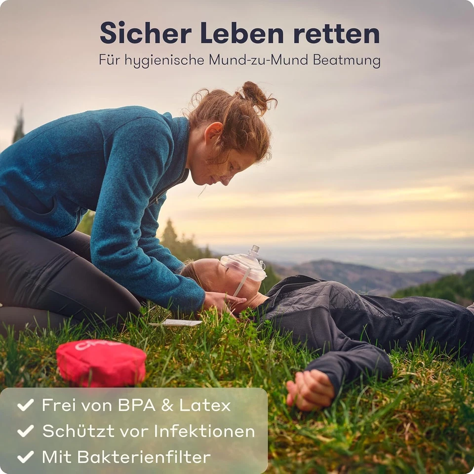Beatmungsmasken Set Erwachsene/Kinder - CPR Erste Hilfe Notfall Schutz - Bild 2 von 4
