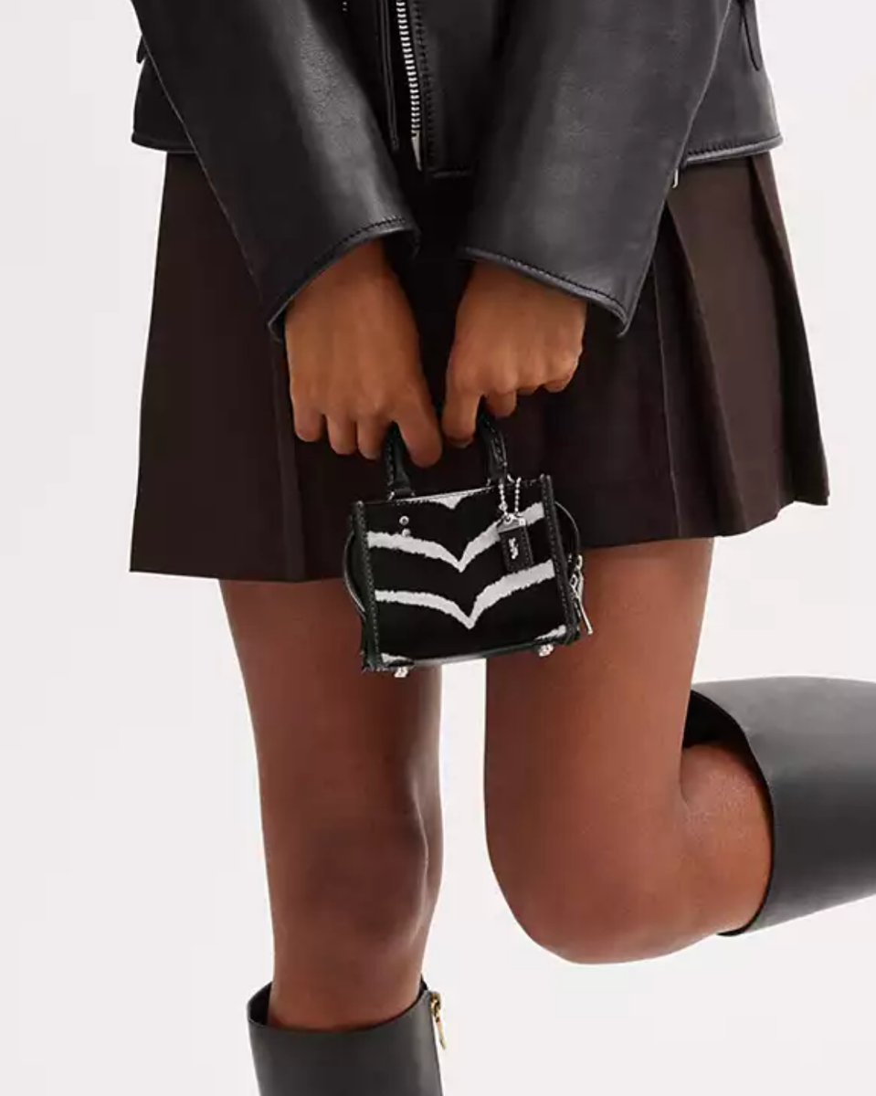 Coach Mini Rogue 12 Top Handle Bag in Haircalf With Zebra Coach Mini Rogue 12 Top Handle Bag in Haircalf With Zebra