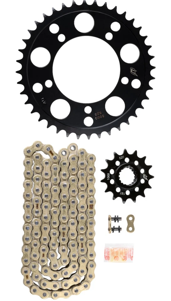 Kit de piñón de cadena de aceleración rápida RK Honda CBR600RR ABS Gold 520 15T 42T Foto 2 de 4