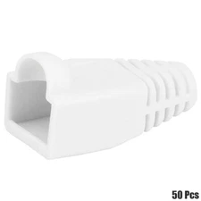 50x RJ45 Network Ethernet Plug Connector Boot Cap Cover Cat6 5e Cable End White