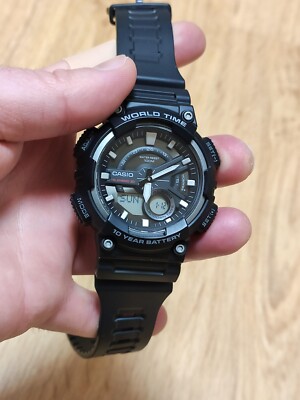 Casio AEQ-110W-1AV Ana Digi Sport Watch WR100 Alarm Chronograph