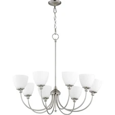 Quorum Celeste 8 Light 32' Chandelier, Satin Nickel - 6109-8-65