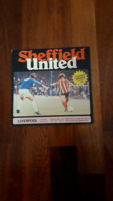 OFFICIAL PROGRAMME SHEFFIELD UTD-LIVERPOOL 1-0 AUGUST 1978 LEAGUE CUP 2nd ROUND