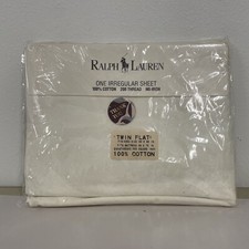 Vintage Ralph Lauren Cotton Damask Flat Twin "irregular" Sheet โ NOS Made in USA