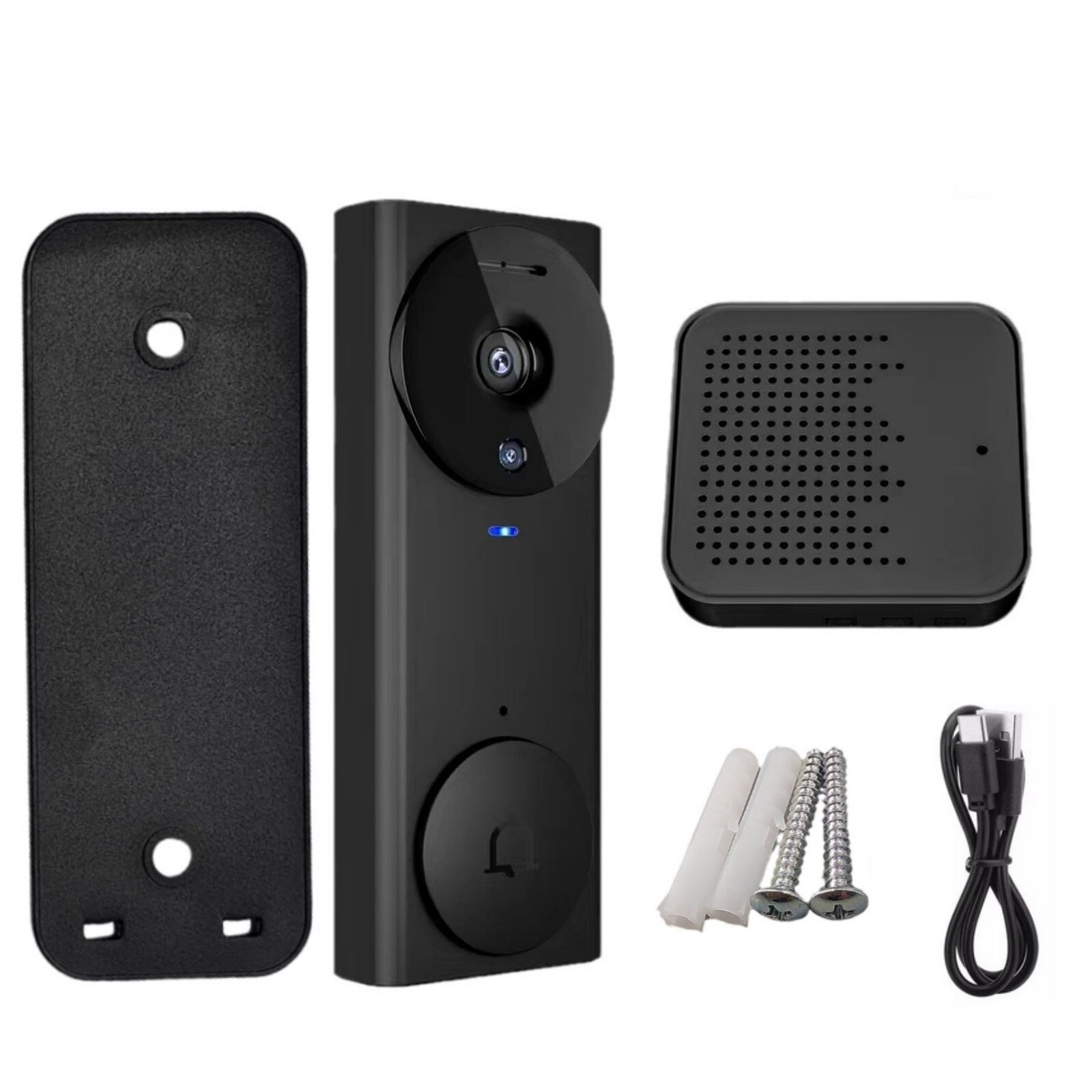Smart WiFi Video Doorbell with Intercom and Security Camera-image