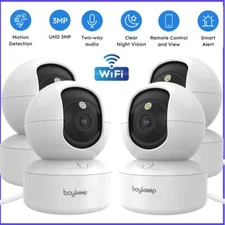 4Pcs 360° 2K Wired Security Cameras WiFi Night Smart Home Camera US