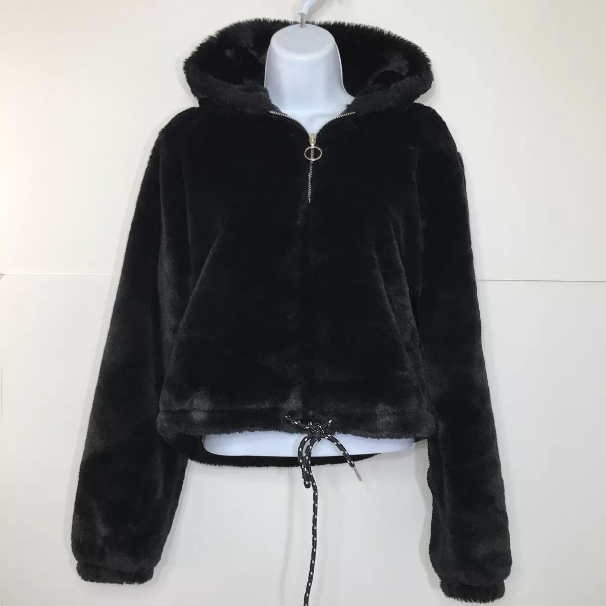 Fuzzy hot sale cropped jacket
