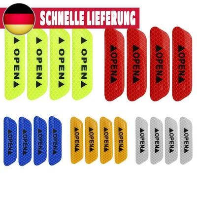 4pcs Door Reflective Strip Tape Universal Car Door Warning Stickers Convenient