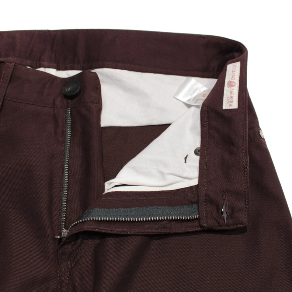 Pantalones Luciano Barbera NUEVOS CON ETIQUETAS 5 Bolsillos Corte Jean Talla 48 32 EE. UU. En Algodón Púrpura Sólido Foto 3 de 4