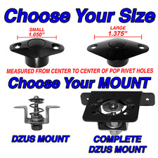 Push Button Dzus Fasteners Black Quick Latching Quik Hood Pin Latches USA MADE