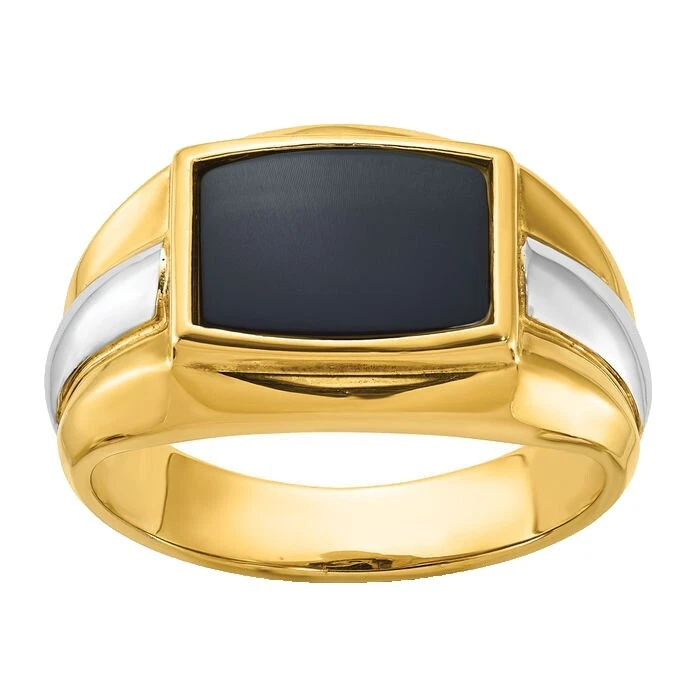 Onyx Anillos de 10k Oro de varias tonalidades para hombres