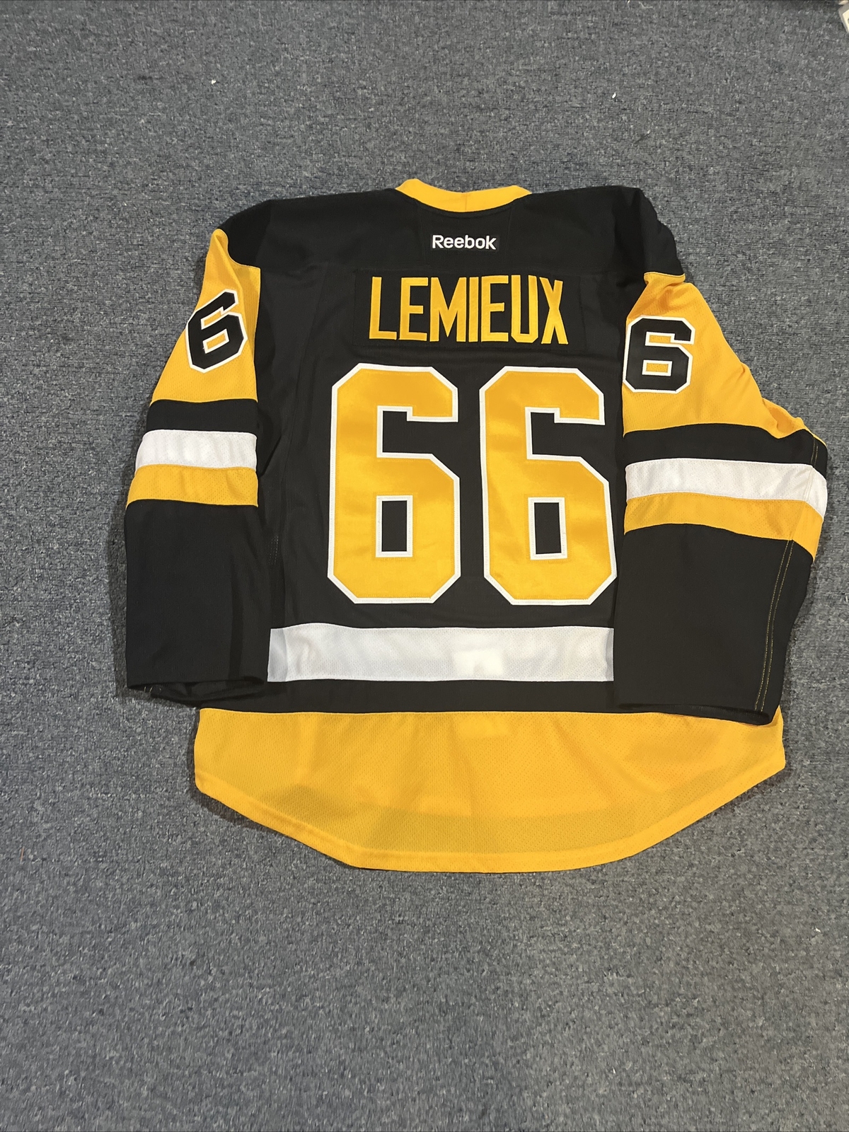 New Mario Lemieux Pittsburgh Penguins Authentic Reebok MiC Jersey Size