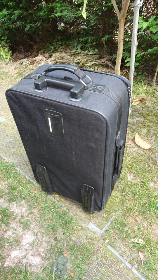 BLACK Reise Koffer Trolley Räder Teleskope griff Urlaub Stoff 53cm x 38cm x 20cm - Bild 4 von 4