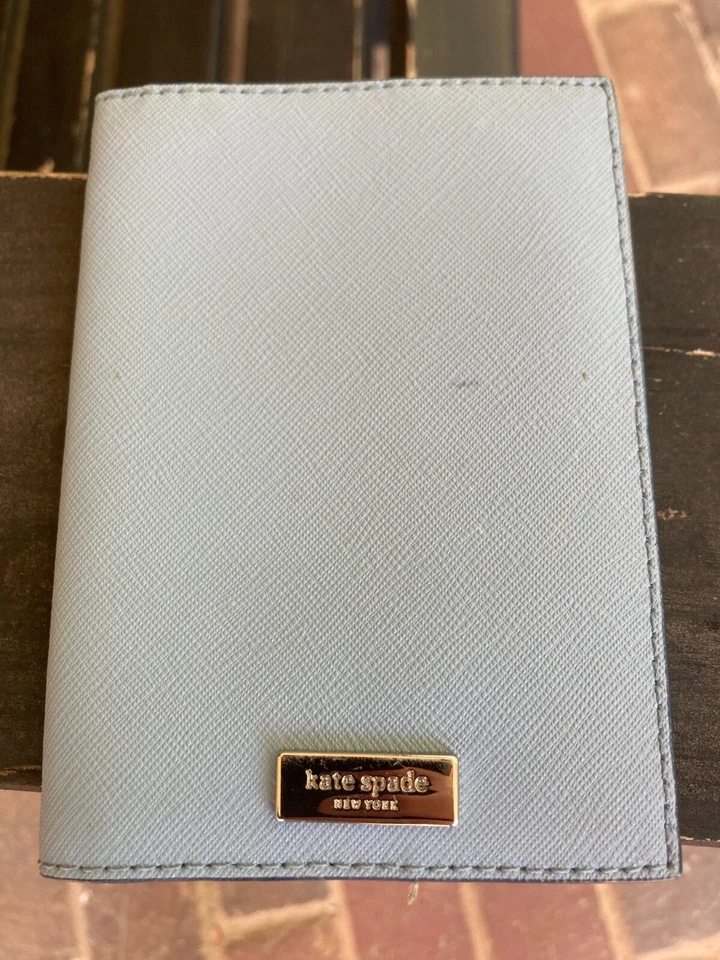 Cartera/soporte pasaporte vintage Kate Spade azul Foto 2 de 3