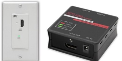 Hall Research UH-2D-DP HDMI over 2 CAT5 Extender with Wall Plate Receiver
