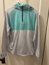 Swannies Golf Logan Hoodie Mens M Cactus Quarter Zip Pullover Floral Hood