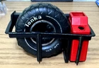1970s TONKA MIGHTY JEEP BRONCO ACCESSORIES SPARE TIRE, GAS CAN & TIRE RACK