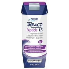 Nestle Impact Peptide 1.5 Tube Feeding Formula Unflavored 250 mL Carton 24 Ct