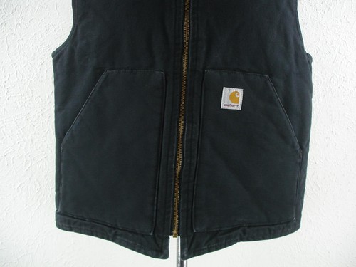 Men's sz M Carhartt V01 Arctic Quilt Lined Cotton Duck Canvas Vest Black V01-BLK - Picture 3 of 21
