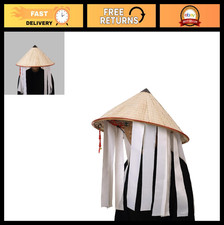 Samurai Anime Cosplay White Hat for Japanese Swordsman Costume - Perfect Accesso