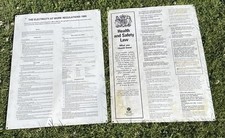 Metal Health And Safety Law HSE  Sign And The Electricity At Work Regulatio