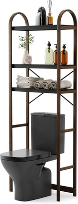 Bellwood Over-The-Toilet Shelf for Bathroom or Powder Room, Black/Walnut