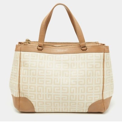 Givenchy Vintage Beige Cream Monogram Coated Canvas and Leather Tote $2,500