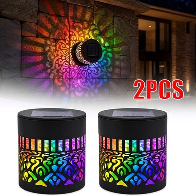 2pcs Mandala Solar Fence Light, IP65 Waterproof, Outdoor Patio Wall Light