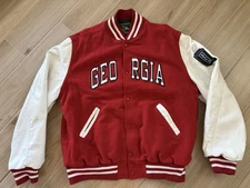 Vintage Georgia Bulldogs Holloway Letterman Football Jacket Button Coat Mens XL