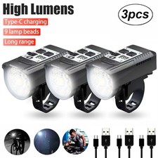 3pcs USB Rechargeable LED MTB Bicycle Light Racing Bike Front Headlight Cycling