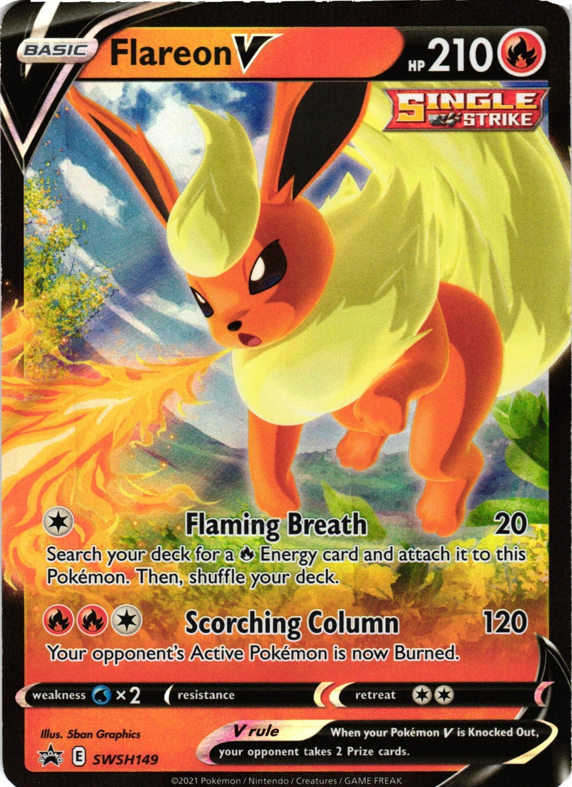 Pokémon TCG Flareon v SWSH Black Star Promo Card SWSH149 NM