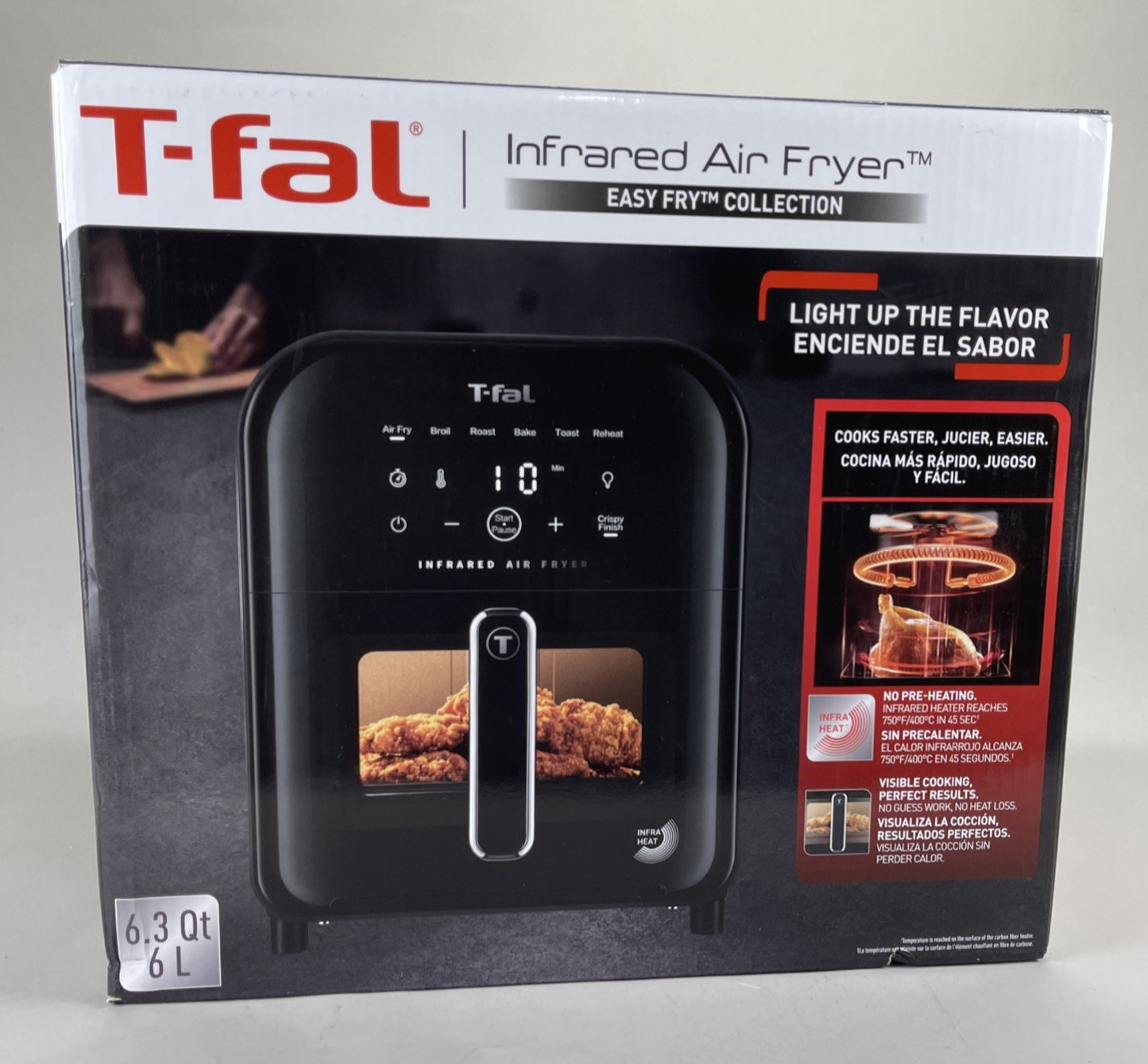 T-fal Infrared Air Fryer 6.3 qt Digital Touch Screen 7-in-1 Cooking Function NIB