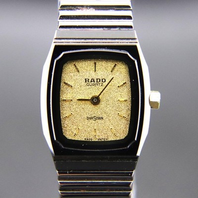 Rado Diastar Watch Ladies Vintage 20mm Quartz Gold Tonneau Swiss