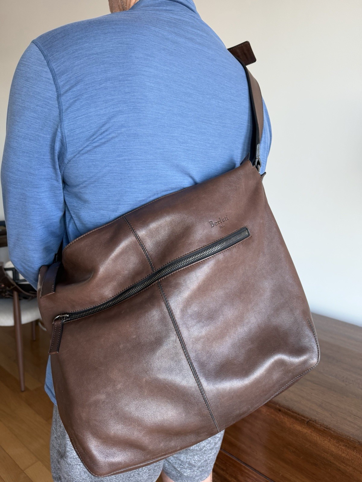 BERLUTI Mens Messenger bag - Brown leather -  Briefcase, Crossbody, Shoulder Bag