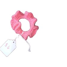 Homemade Pink Ruffle Fabric Scrunchie Women's Solid Hair Accessory
