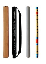 NEXTOMART F Natural Bamboo Bansuri 7 Hole Flute with Bag 14.5 Inch