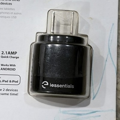 iessentials Dual USB Wall Charger 2.1A Fast Charge Black IE-ACP-2U