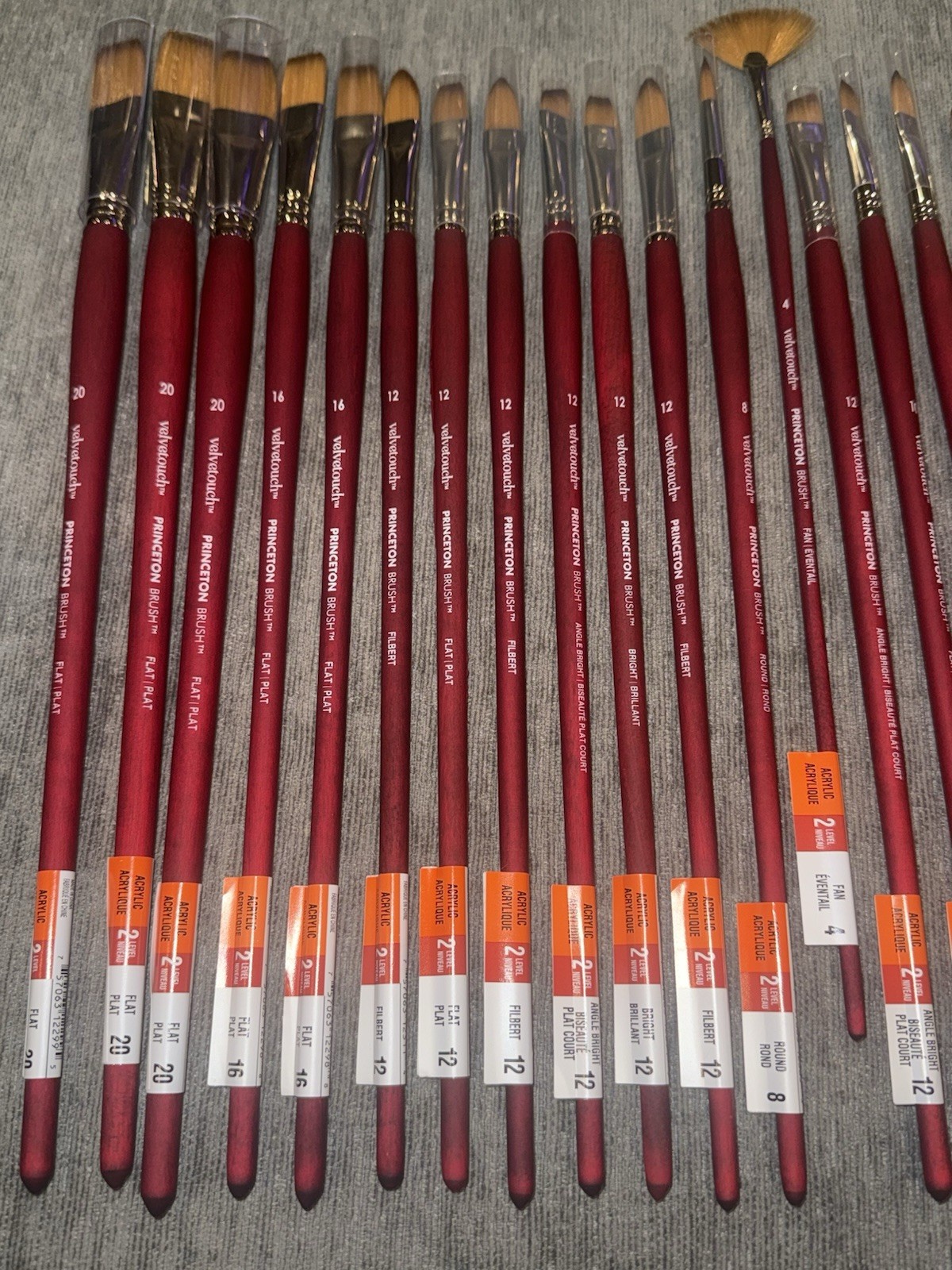 Princeton Velvetouch Watercolor/acrylic Paint Brushes! Lot of 44! NEW/FREE SHIP!