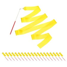 20 Pcs Dance Ribbons, 78.7" Gymnastics Ribbon Streamers, Yellow
