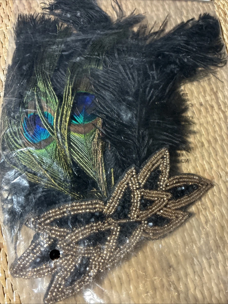 BABEYOND Diadema De Plumas De Pavo Real Y Diamantes De Imitación – Estilo Gatsby Años 20, Accesorio Retro Para Fiestas, Bodas Y Halloween