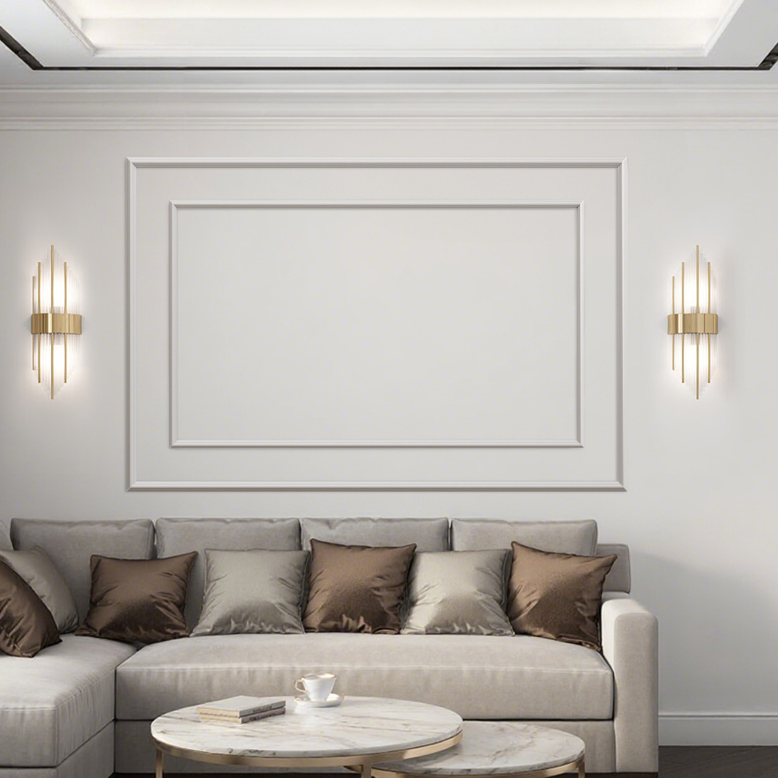 Elegant Pre-Cut 3D Wall Molding Kit Odorless Ready to Assemble Panels for Decor