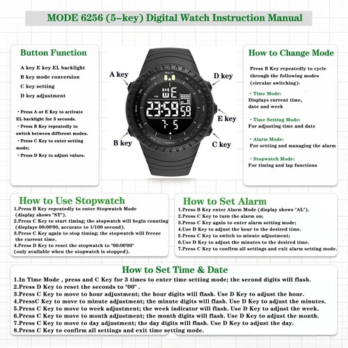 KXAITO Men's Watches Sports Outdoor Waterproof Military Watch Date Multi Func... - Picture 7 of 7