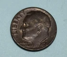 1976 D Roosevelt Dime 'Black Beauty' Missing Clad Layers Obverse & Reverse