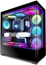 KEDIERS PC CASE ATX 7 PWM ARGB Fans Pre-Installed, Type-C Mid Tower Computer ...