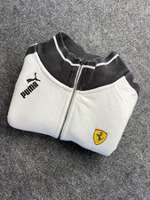 PUMA Scuderia Ferrari Collaboration Track Jacket In White with Black Details M