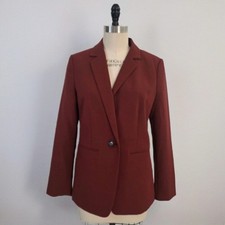 Ann Taylor Tailored Fit Single Button Blazer Rust Red Size 8
