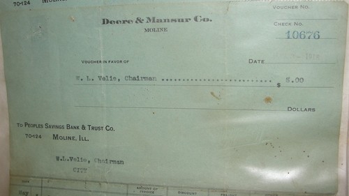 1918 DEER & MANSUR - CANCELLED CHECK & 1927 CERTIFICATE OF MERIT ADV. PRINT - Picture 3 of 6